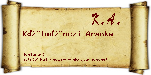 Kálmánczi Aranka névjegykártya
